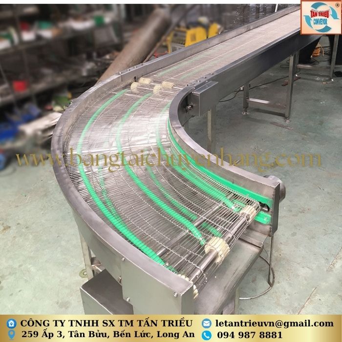 Băng tải lưới inox cong&nbsp;