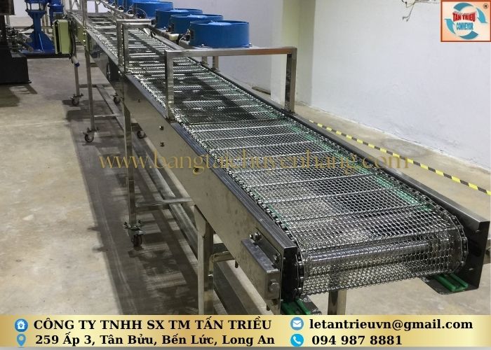 Sản xuất băng tải lưới thép 