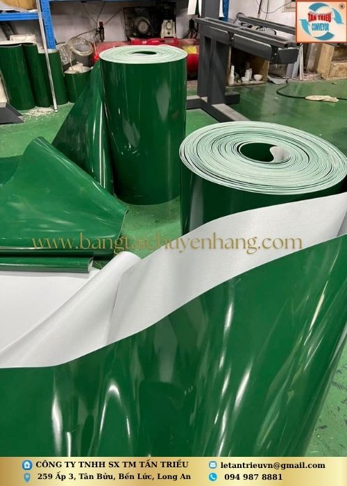 Dây băng tải PVC xanh