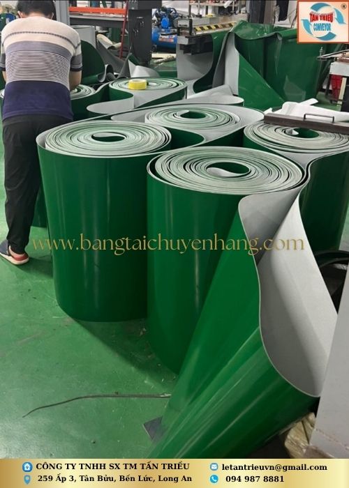 Dây băng tải PVC xanh